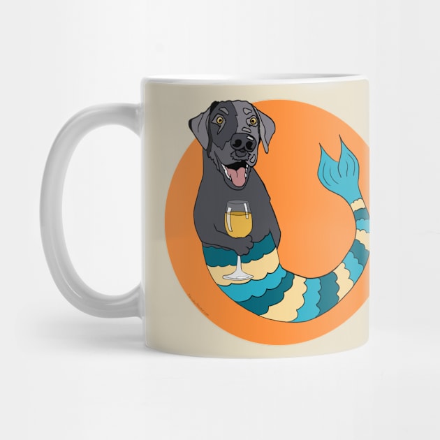 Friday the Black Lab Mermutt by abrushwithhumor